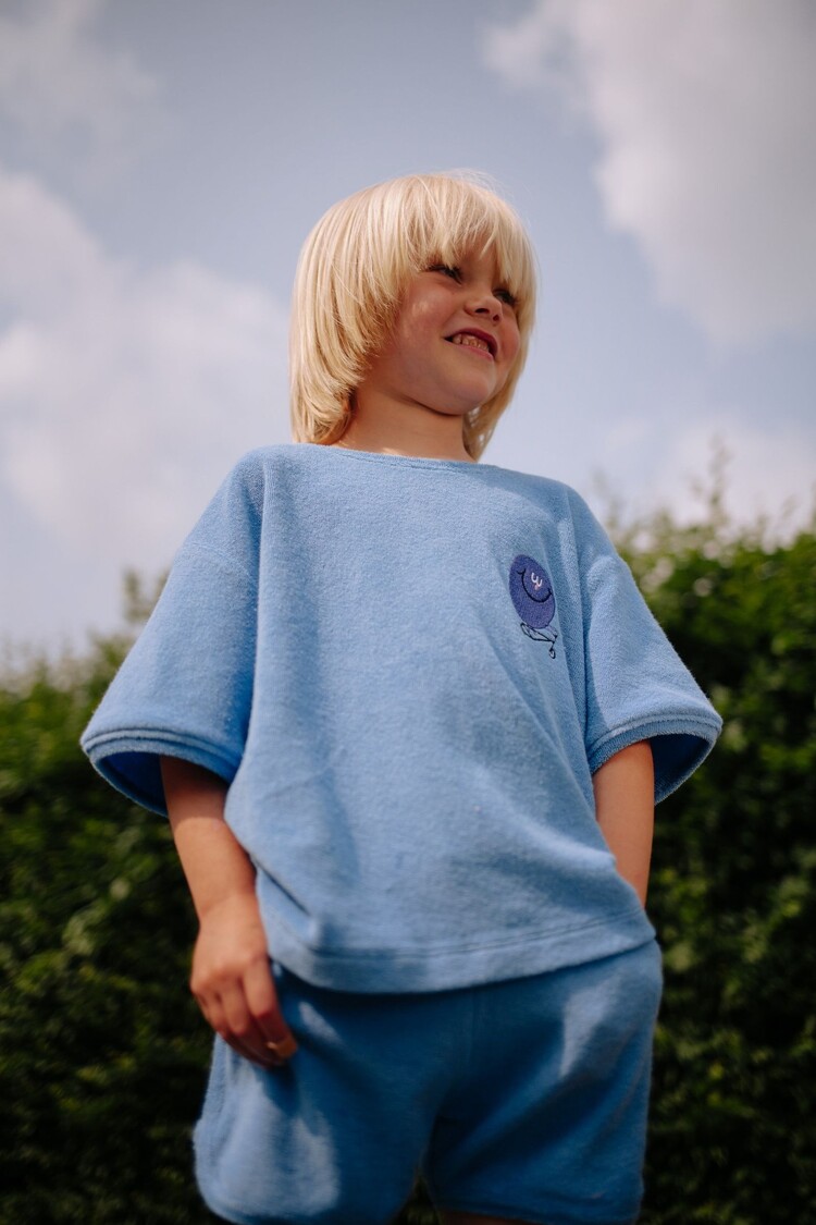 Daily Brat GIGGLIN TOWEL SHORTS BLUE