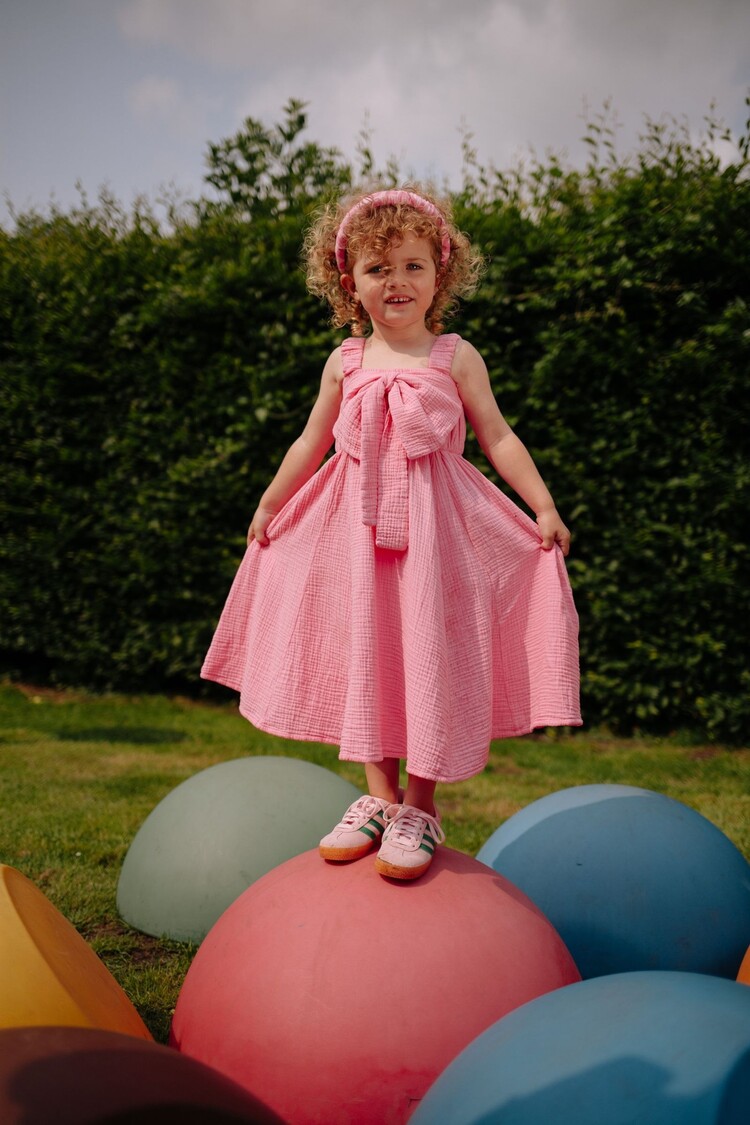 Daily Brat BOW DRESS PINK COSMOS