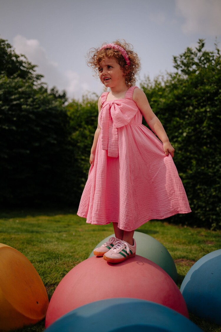 Daily Brat BOW DRESS PINK COSMOS