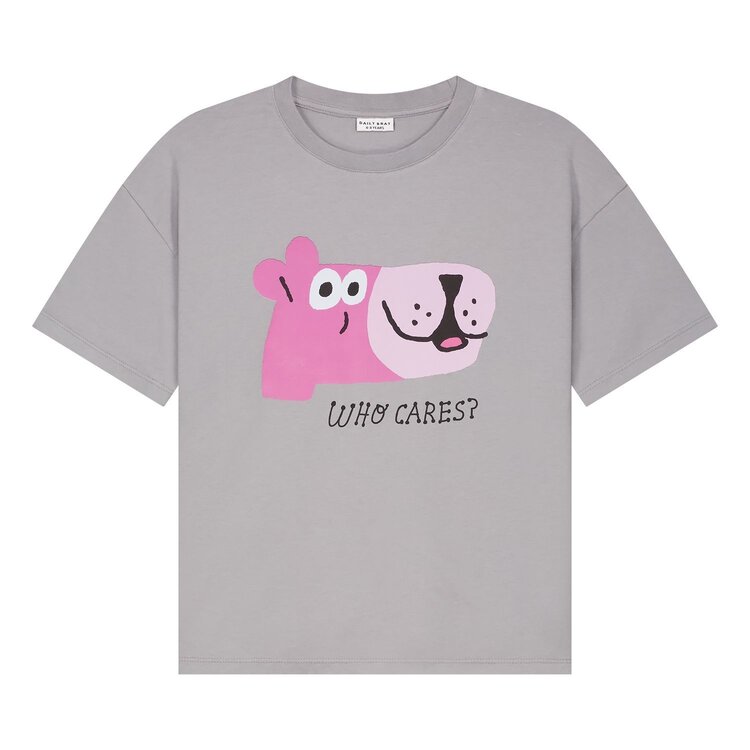 Daily Brat WHO CARES T-SHIRT ULTIMATE GRAY