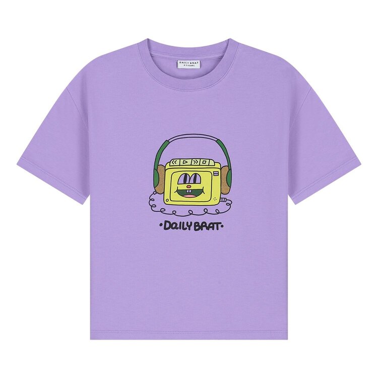 Daily Brat HEADPHONES T-SHIRT PAISLEY PURPLE