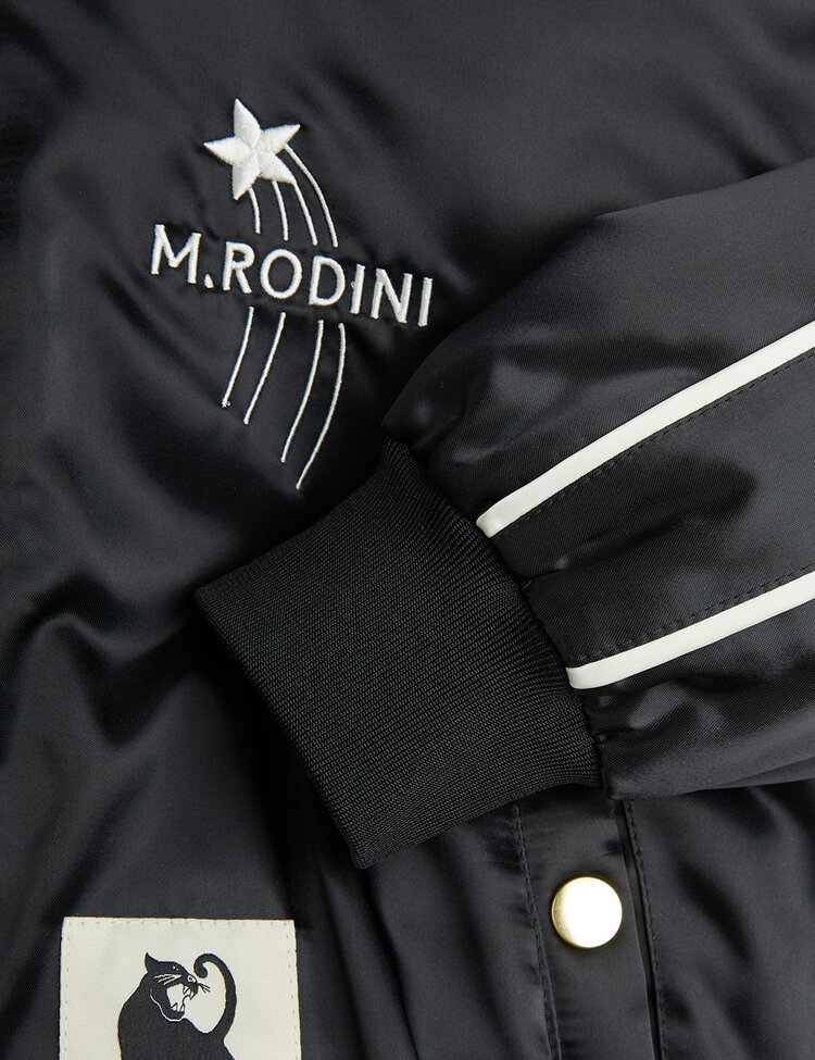 Mini Rodini United aliens satin baseball jacket black