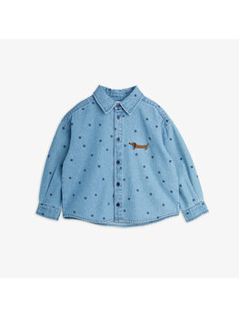 Mini Rodini Lw denim dots aop LS  shirt blue