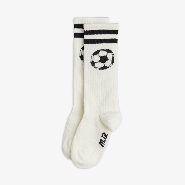 Mini Rodini Football knee-high socks offwhite