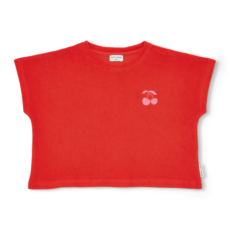 Petit Blush Towel Top - Cherry Grenadine