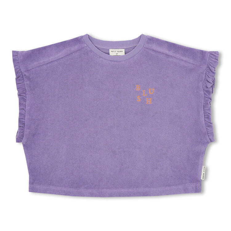 Petit Blush Towel Ruffle Top -  Chalk Violet