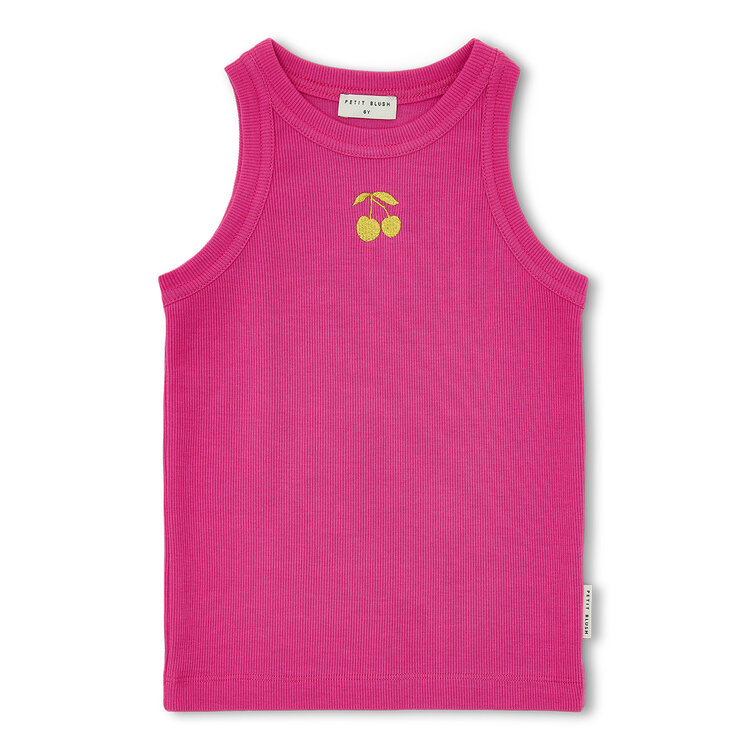 Petit Blush Rib Singlet - Rose Violet