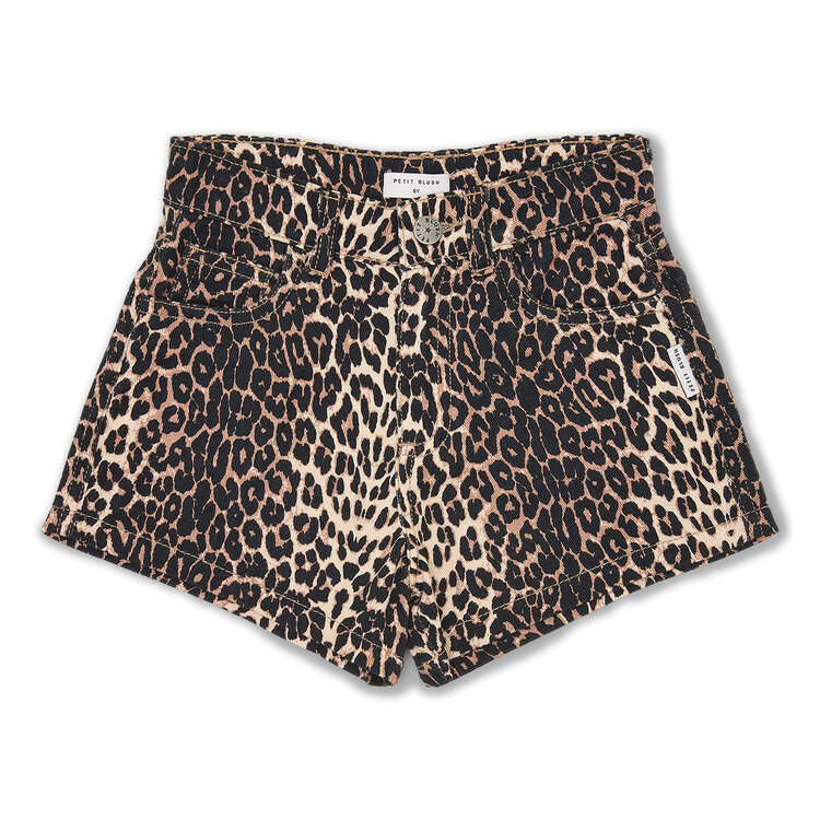 Petit Blush Jeans Short - Leopard