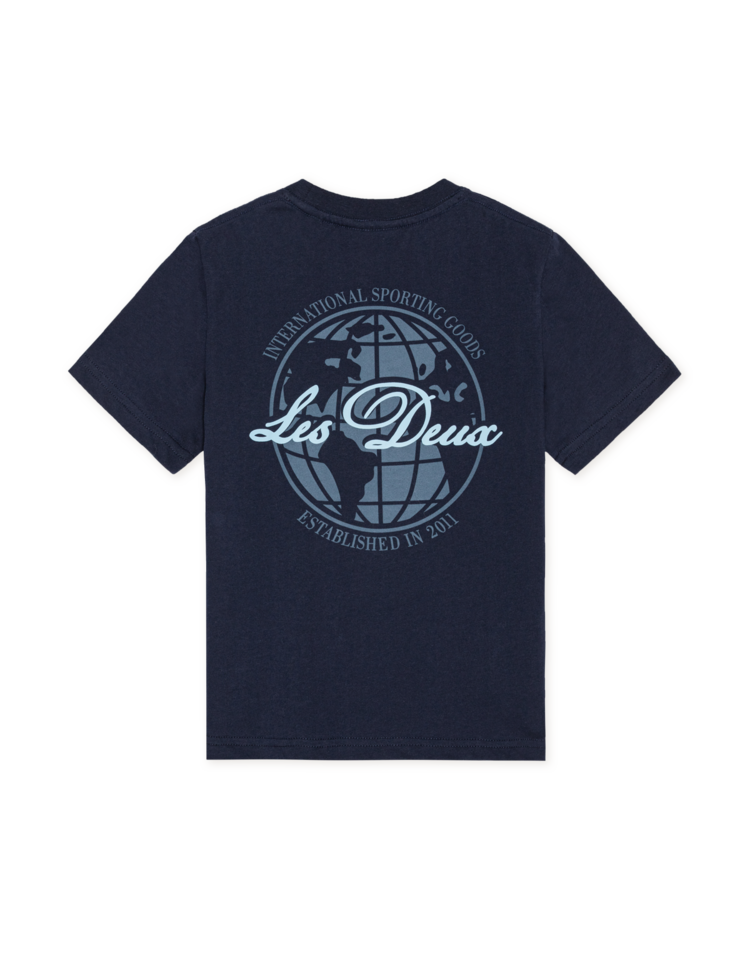Les Deux Globe T-Shirt  - Dark Navy