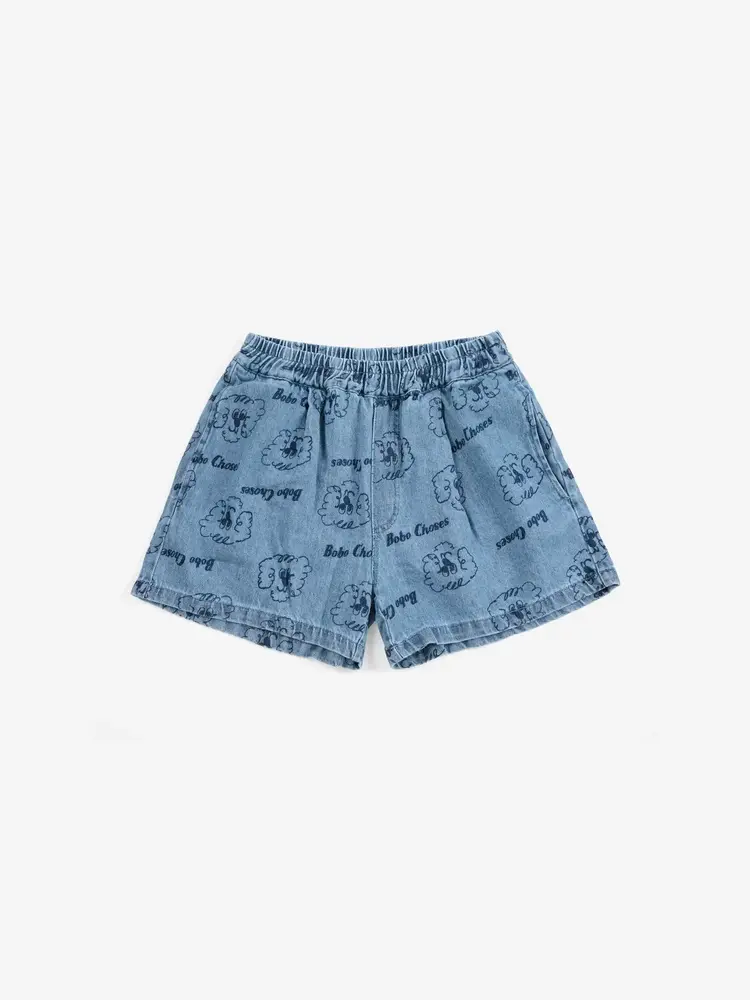 Bobo Choses Pickles The Dog all over denim short