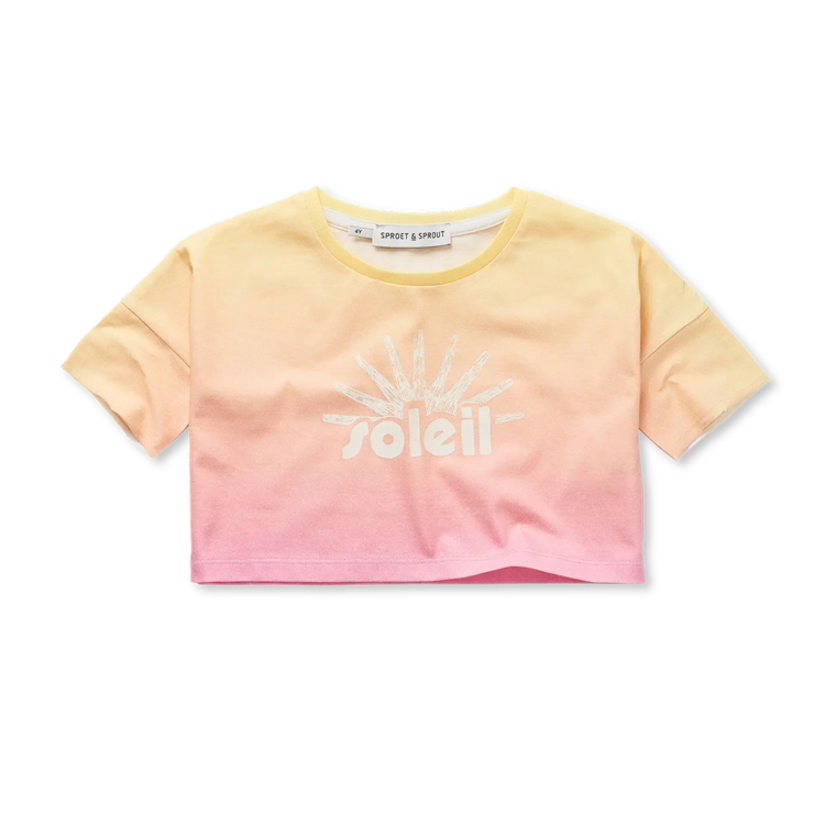 Sproet & Sprout Cropped Tshirt rainbow dye podium pink