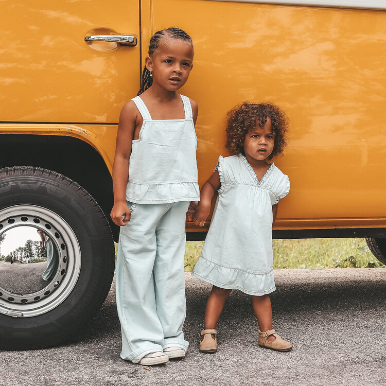 Your Wishes Chambray | Ruffle Pants