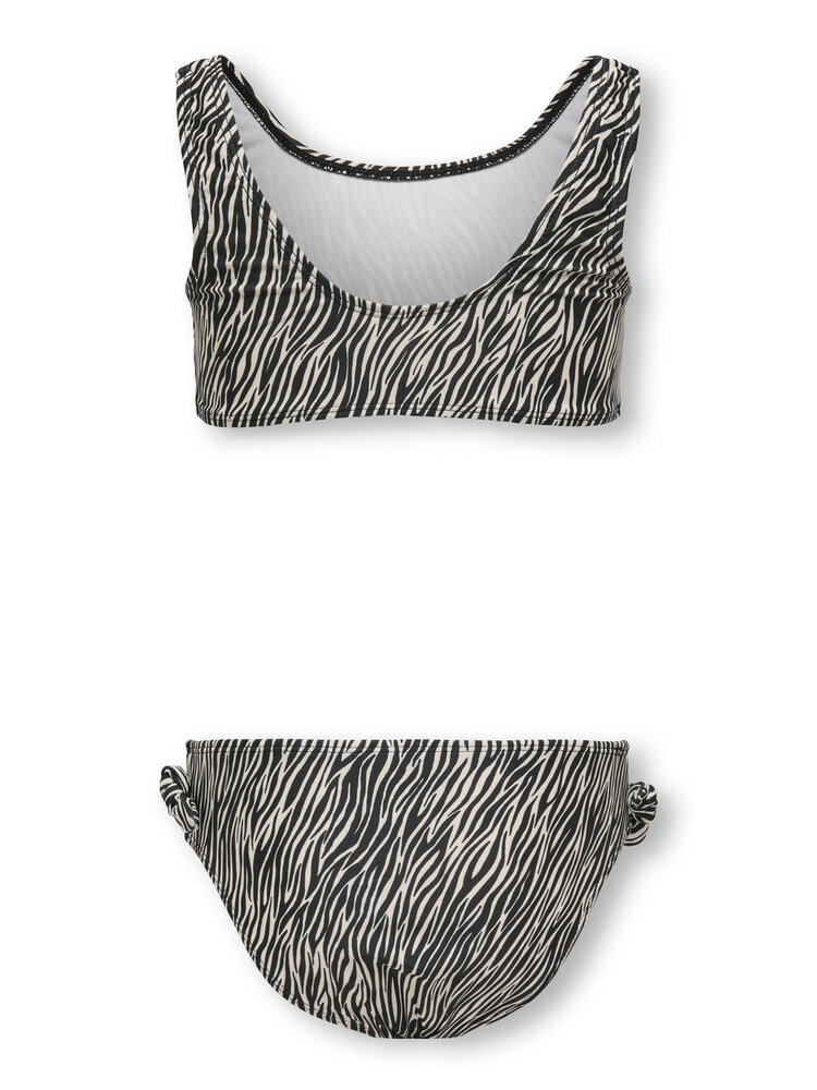 Only KOGBEACH KNOT BIKINI SET-Boho Zebra / Black