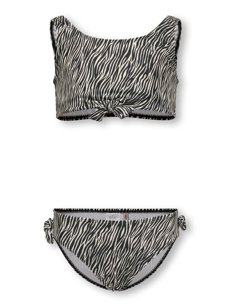 Only KOGBEACH KNOT BIKINI SET-Boho Zebra / Black