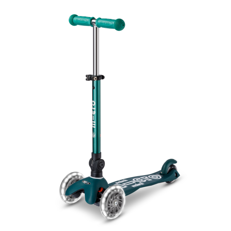 Micro step Mini Micro step Deluxe inklapbaar ECO LED - 3-wiel kinderstep - Groen