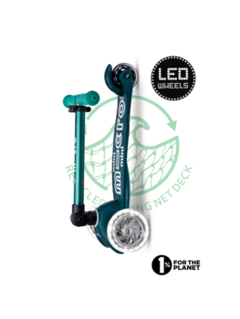 Micro step Mini Micro step Deluxe inklapbaar ECO LED - 3-wiel kinderstep - Groen