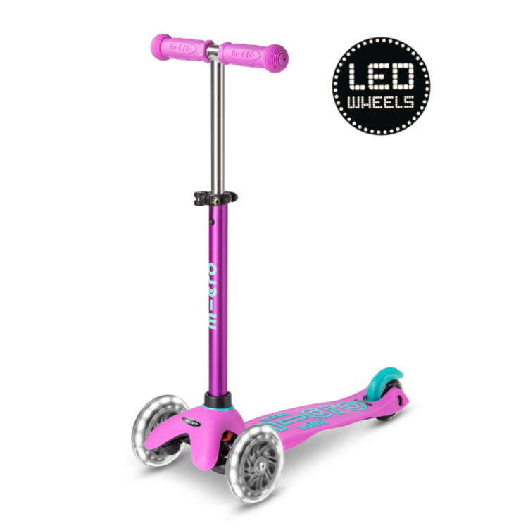 Micro step Mini Micro step Deluxe LED - 3-wiel kinderstep - Lavendel Limited edition