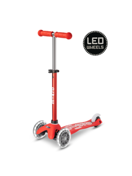 Micro step Mini Micro step Deluxe LED - 3-wiel kinderstep - Rood