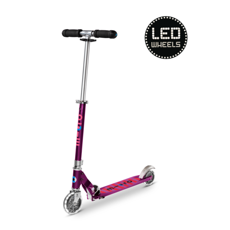 Micro step Micro Sprite LED - 2-wiel vouwstep - Paars strepen