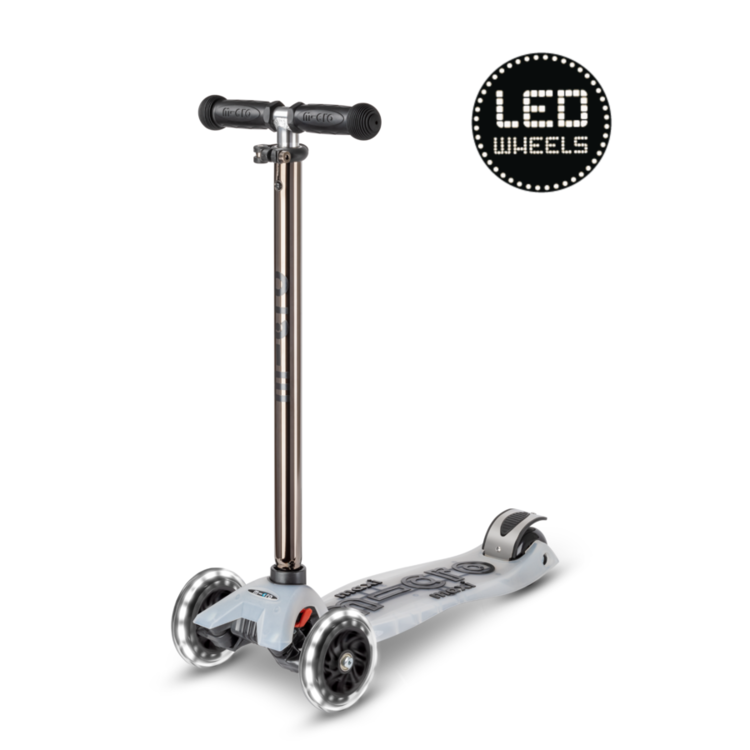 Micro step Maxi Micro step Deluxe Flux LED - 3-wiel kinderstep - Nechrome Zwart