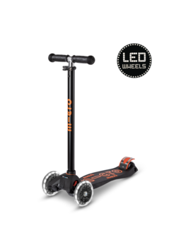 Micro step Maxi Micro step Deluxe LED - 3-wiel kinderstep - Zwart/Oranje