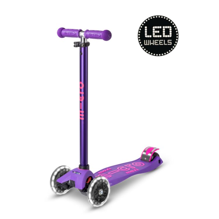 Micro step Maxi Micro step Deluxe LED - 3-wiel kinderstep - Paars