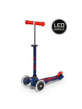 Micro step Mini Micro step Deluxe LED - 3-wiel kinderstep - Marineblauw/Rood