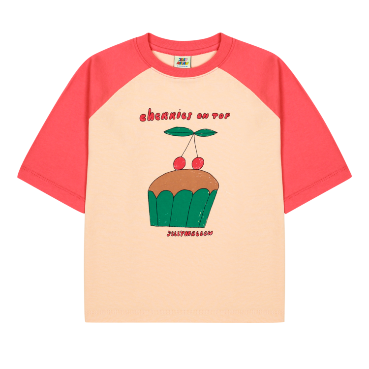 jelly mallow Cherry Cupcake Raglan T-shirt