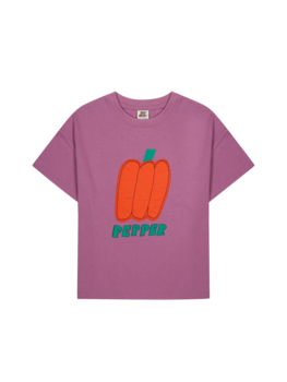 jelly mallow Bell Pepper Applique T-shirt