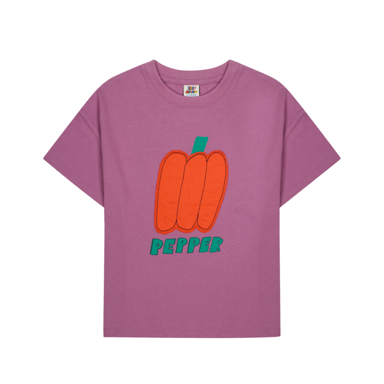 jelly mallow Bell Pepper Applique T-shirt