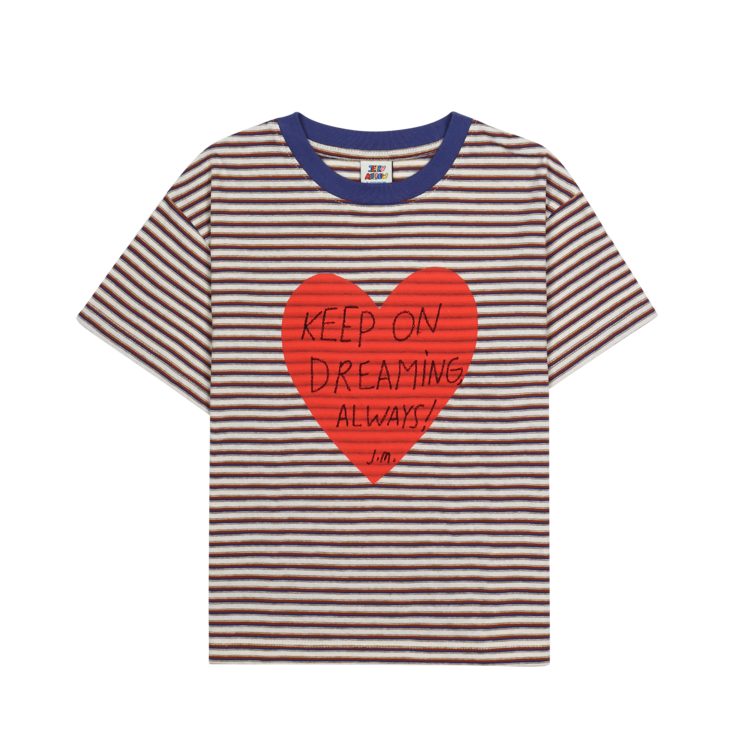jelly mallow Heartchain Stripe T-shirt_NAVY