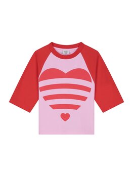 Call me Frankie STRIPED HEART CROPPED T-SHIRT