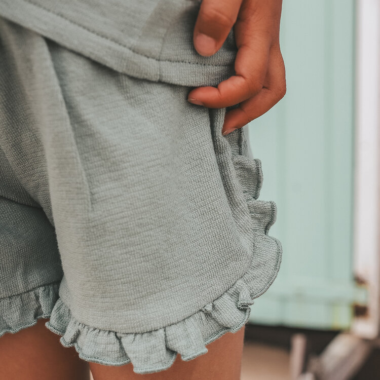 Your Wishes Textured Jersey | Ruffle Shorts