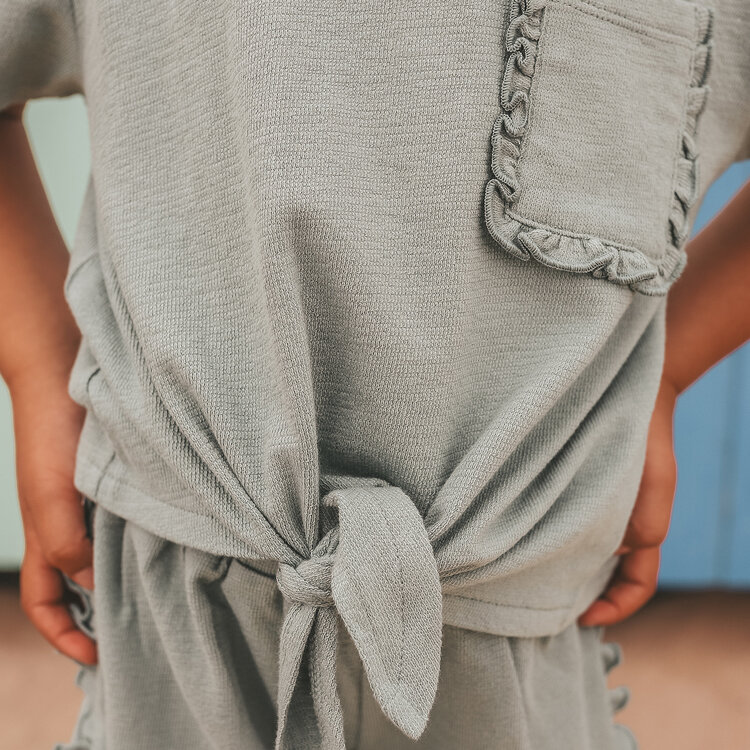 Your Wishes Textured Jersey | Front Tie Shirt