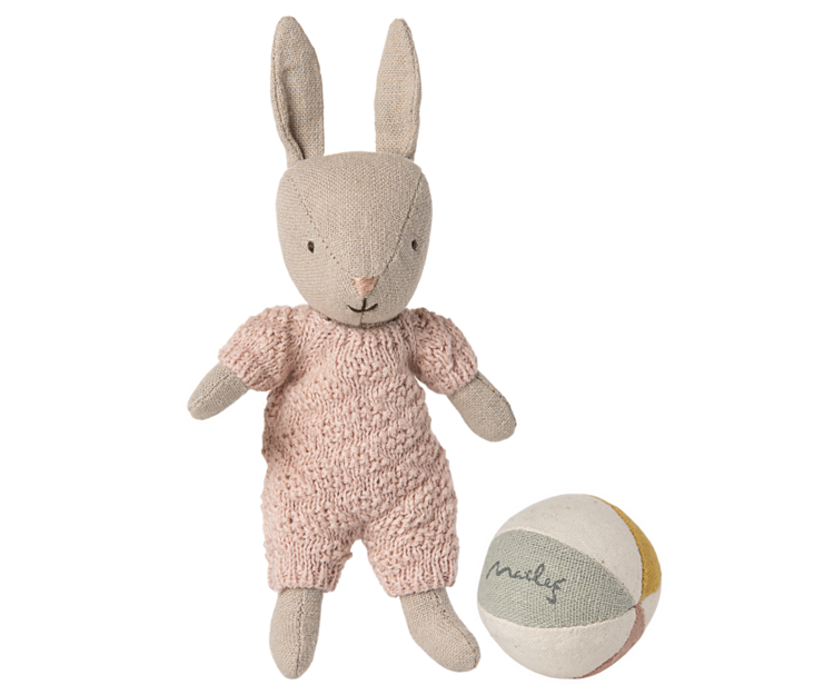 Maileg 16-5033-00 Rabbit set, Micro - Sand - Rose