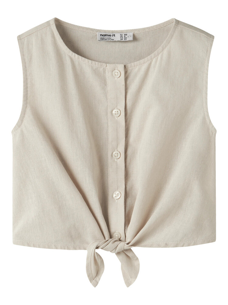 Name it NMFFALINNEN SL TOP - Peyote Melange