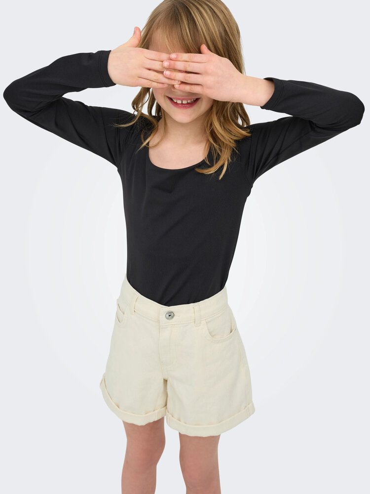 Only KOGVEGA REG MOM SHORTS DNM - Ecru