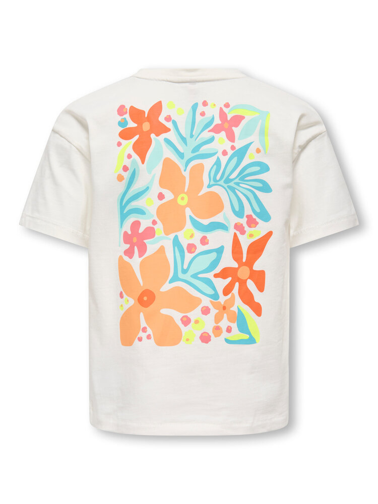Only KOGHELENA LIFE S/S RLX TEE - Cloud Dancer Flower