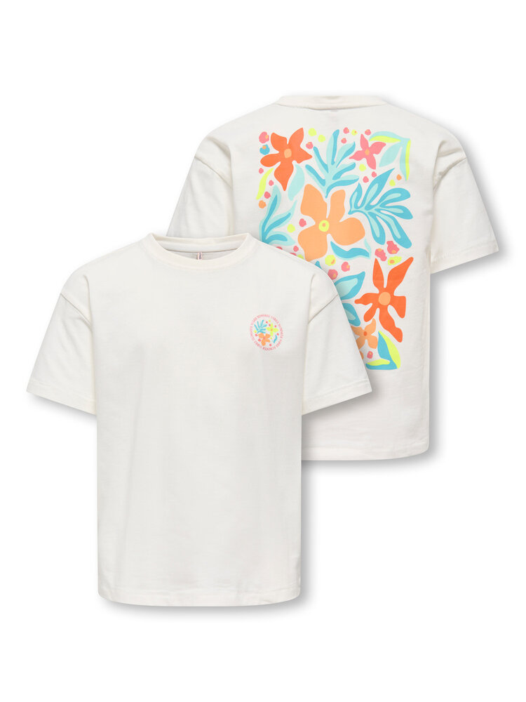 Only KOGHELENA LIFE S/S RLX TEE - Cloud Dancer Flower