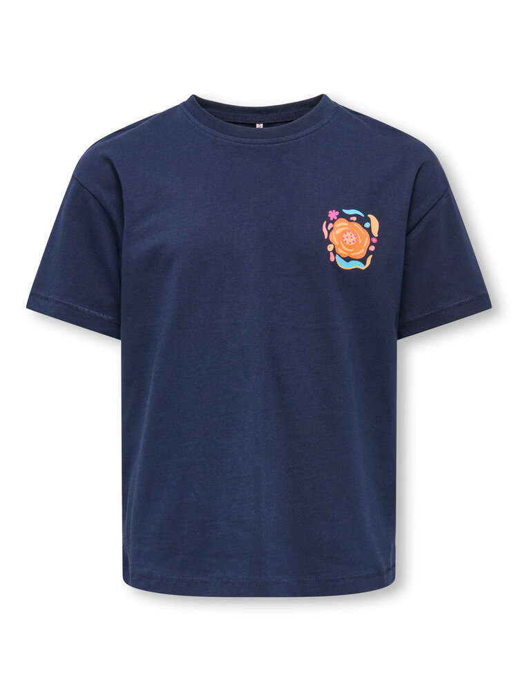 Only KOGHELENA LIFE S/S RLX TEE - Navy  Flower