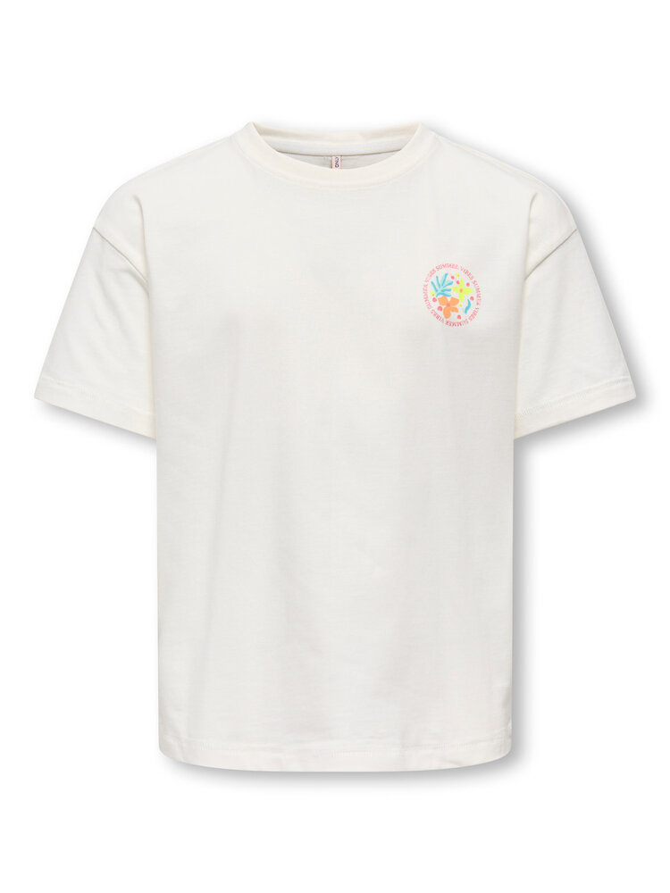 Only KOGHELENA LIFE S/S RLX TEE - Cloud Dancer Flower