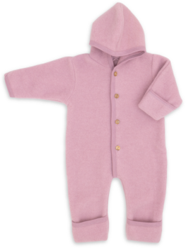 Engel natur Hooded overall with buttons Rosewood