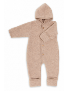 Engel natur Hooded overall with buttons Sand