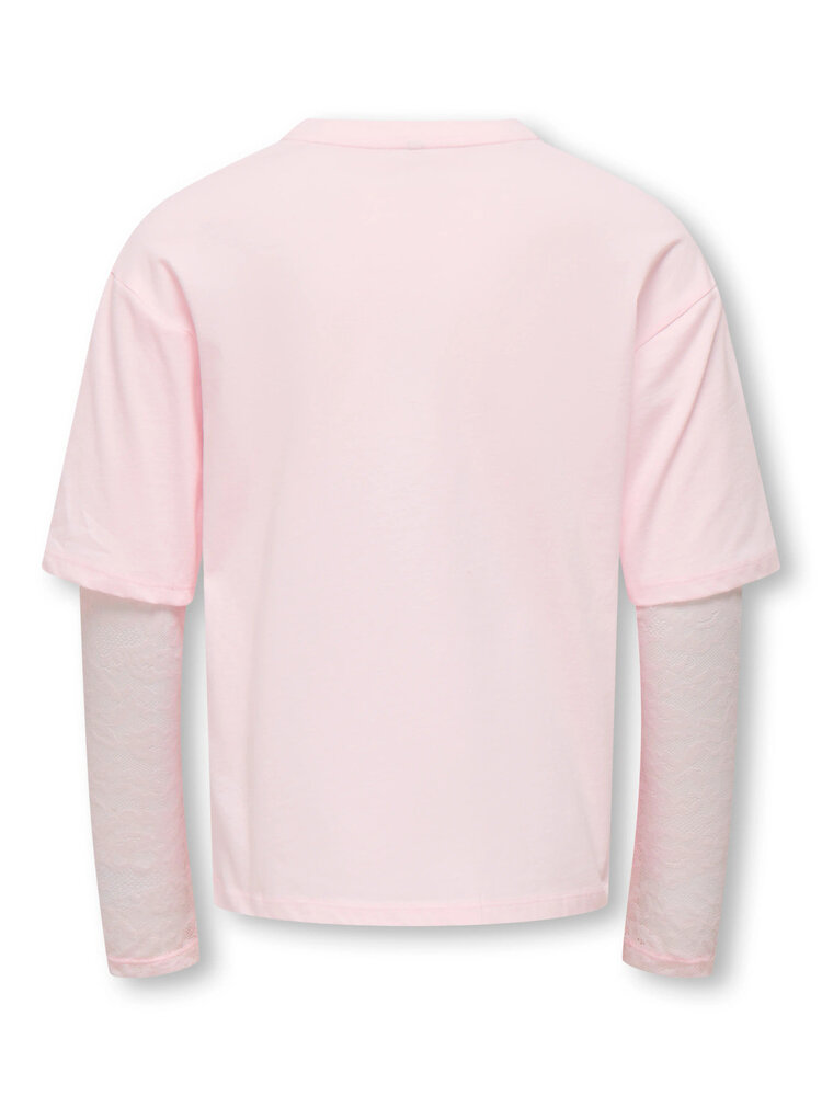 Only KOGMENA LS LACE TOP - Pink