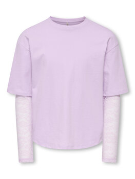 Only KOGMENA LS LACE TOP - Orchid Bloom