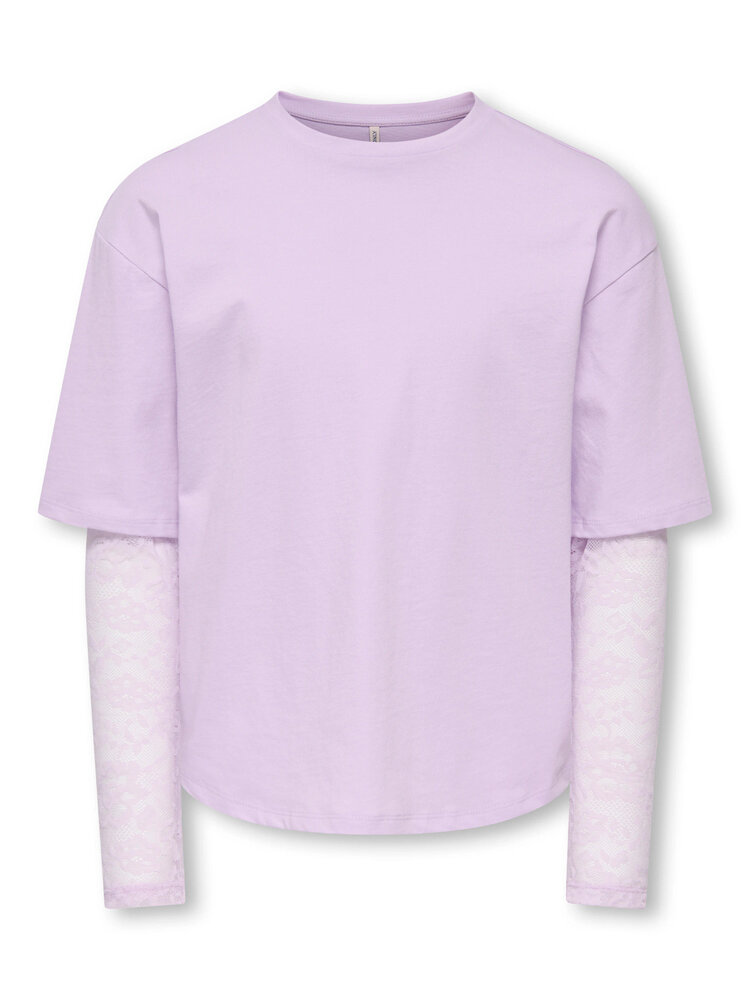 Only KOGMENA LS LACE TOP - Orchid Bloom