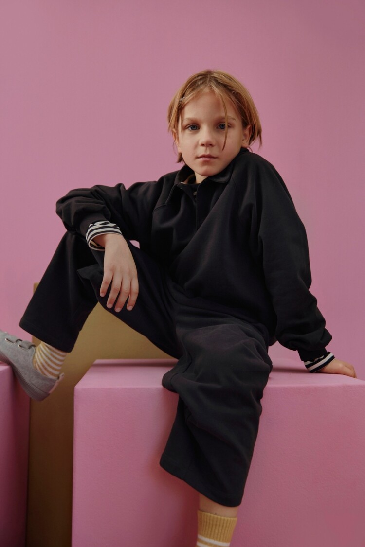 Gray Label Polo Sweater - Pirate Black
