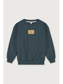 Gray Label Logo Sweater - Blue Gray/Cookie