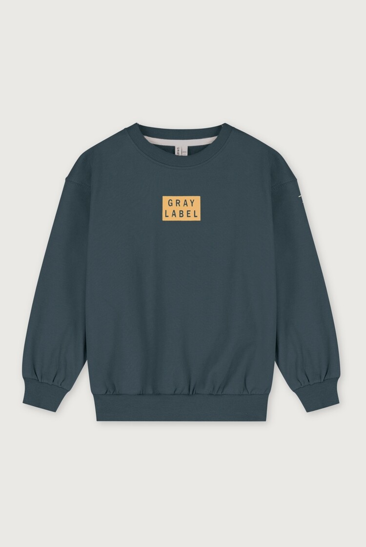 Gray Label Logo Sweater - Blue Gray/Cookie