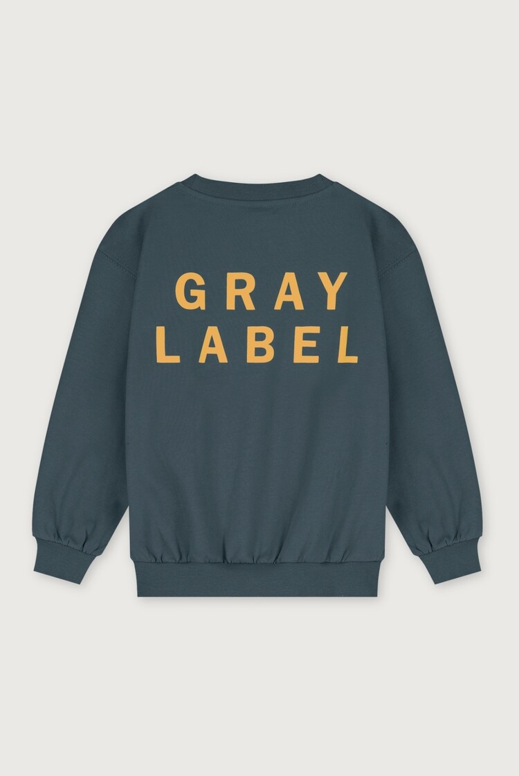 Gray Label Logo Sweater - Blue Gray/Cookie